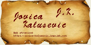 Jovica Kalušević vizit kartica